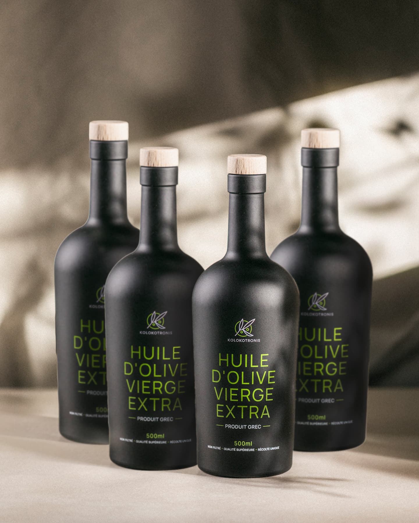 Lot 4 bouteilles huile d'olive vierge extra grecque Kolokotronis 500ml